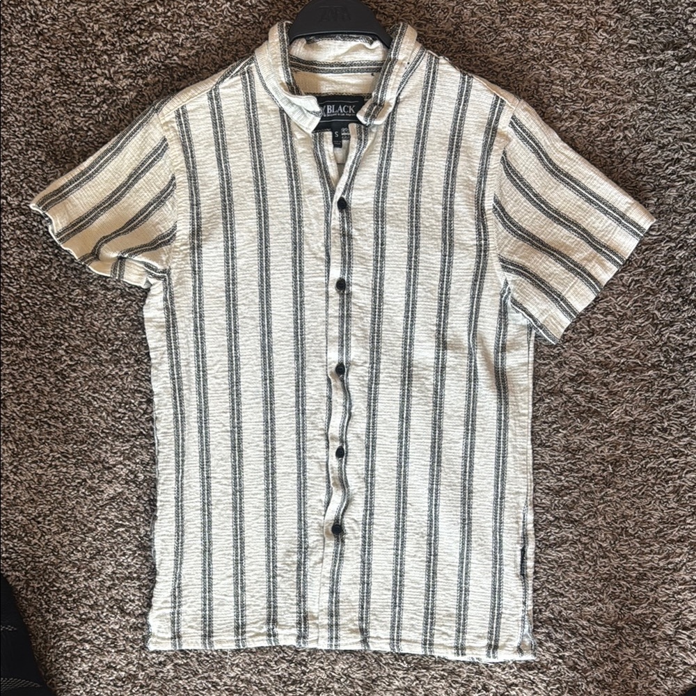 Black Brand Casual Striped Shirt - White and Black
